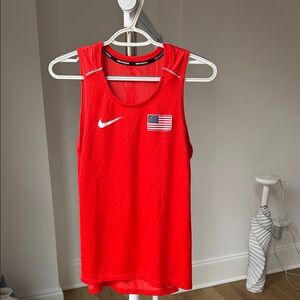Nike Red Tank Top with USA Flag Patch size small/xs